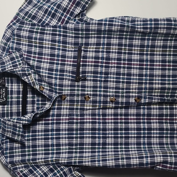 LEMON GRASS Short Sleeve Flannel Multi Color Casual Button Down Shirt Size Large - Picture 5 of 15